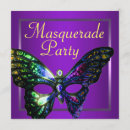 Search for masquerade ball birthday invitations Purple