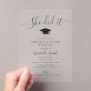 Search for she did it graduation invitations Black and white