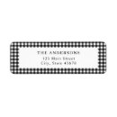 Search for black gingham return address labels Black and white