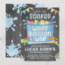 Search for water balloon party invitations Boy