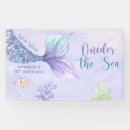 Search for mermaid birthday banners Watercolor