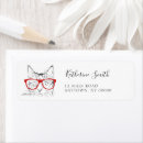 Search for cat with glasses return address labels Cute