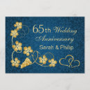 Search for 65th wedding anniversary invitations Gold