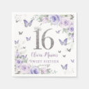 Search for silver and purple napkins Sweet 16