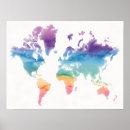 Search for watercolor world map posters Abstract