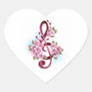 Search for musical notes with hearts stickers Treble clef