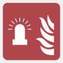 Search for fire alarm stickers Red