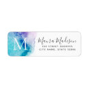 Search for purple and aqua return address labels For her