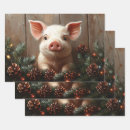 Search for christmas pig wrapping paper Winter