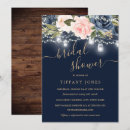 Search for navy and blush bridal shower invitations Rustic