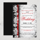 Search for black white red damask wedding invitations Elegant
