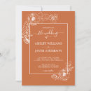 Search for orange floral wedding invitations Modern typography