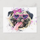 Search for pug painting postcards Watercolor