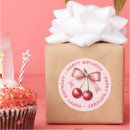 Search for sweet cherries stickers Pink bow