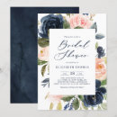 Search for navy and blush bridal shower invitations Botanical