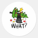 Search for funny black cat stickers Santa