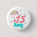 Search for 15th birthday badges Quinceanera