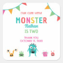 Search for little monster birthday stickers Kids birthday party