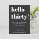Search for black and white 30th birthday invitations Simple