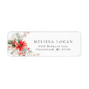 Search for winter flowers return address labels Red