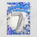 Search for 7 year old birthday invitations Blue