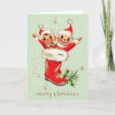 Search for retro kids christmas cards Red and green