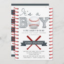 Search for baseball baby boy shower invitations Red