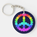 Search for peace flower key rings Rainbow