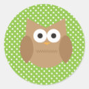Search for whimsical owl stickers Green