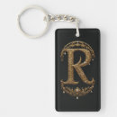 Search for letter rectangular key rings Initial