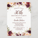 Search for burgundy 30th birthday invitations Red