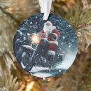 Search for biker christmas tree decorations Santa claus
