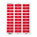 Search for merry bright return address labels Bright red and white