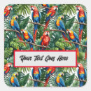 Search for red macaw stickers Tropical