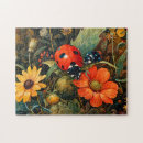 Search for ladybug puzzles Watercolor