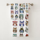 Search for owls bath towels Watercolor