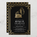 Search for 1920s new years eve party invitations Black and gold