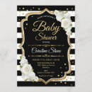 Search for black white and gold baby shower invitations For her