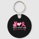 Search for pink peace sign key rings Support breast cancer awareness