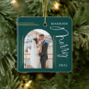 Search for gold frame christmas tree decorations Just married