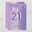 Search for purple 21st birthday invitations Chic