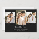 Search for 3 photo wedding invitations Black and white