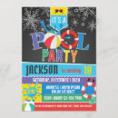 Search for winter pool party invitations Snowflakes