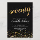 Search for black gold 70th birthday invitations Script