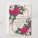 Search for hot pink flower wedding invitations Watercolor flower bouquet