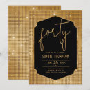 Search for black and gold 40th birthday invitations Geometric