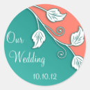 Search for turquoise wedding stickers White