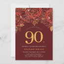 Search for red 90th birthday invitations Burgundy