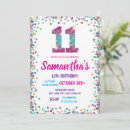 Search for 11th birthday invitations Glitter