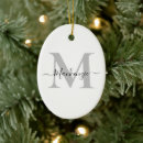 Search for monogrammed oval christmas tree decorations Simple